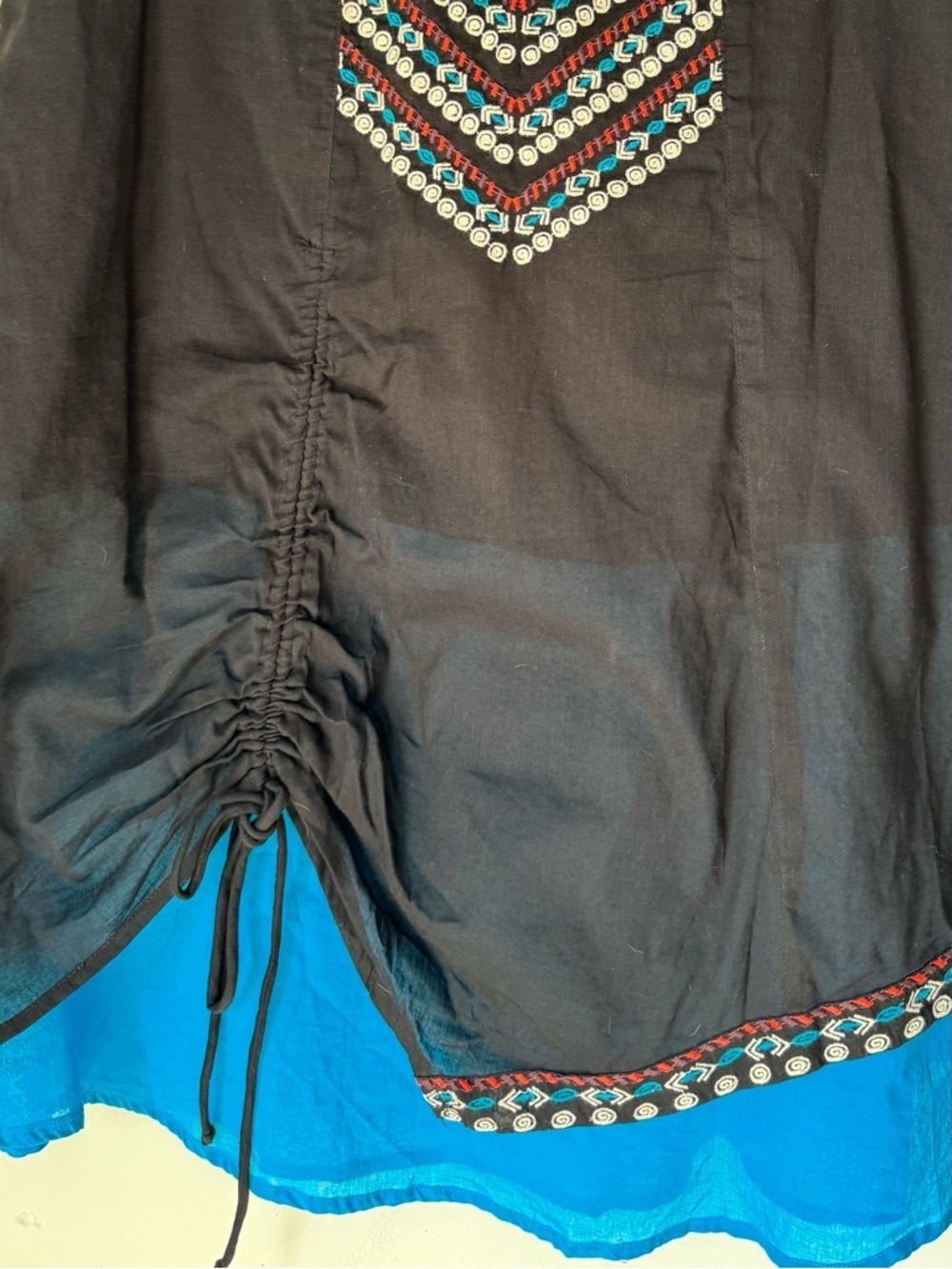 Coline Black Sleeveless Cotton Embroidered boho Summer Dress - Picture 4 of 11